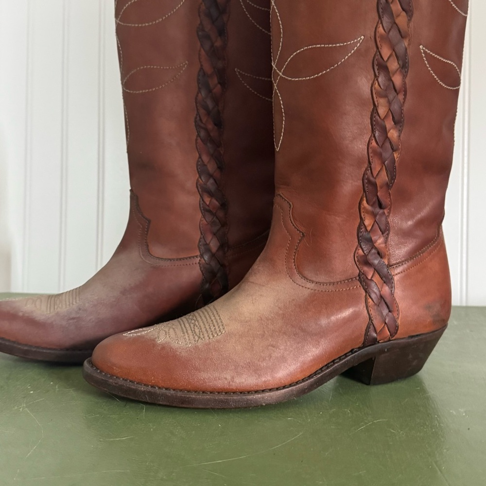 Golden Goose WISH STAR Cowboy Boots w Braided Accents *Handmade in Italy* - Picture 8 of 16